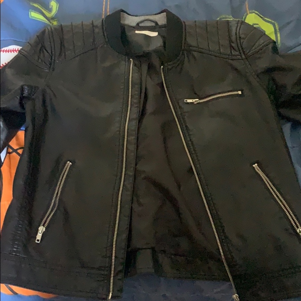 It’s a black leather jacket